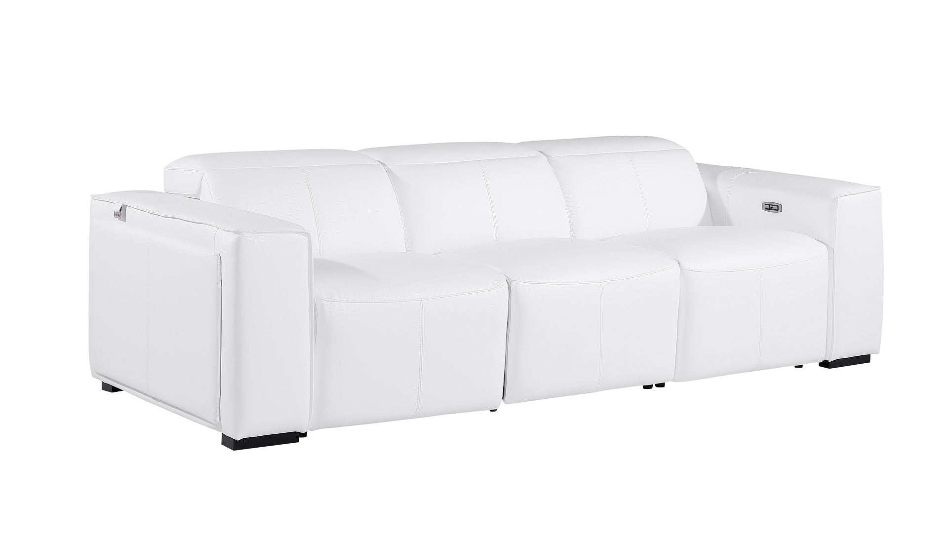 1224 Divanitalia 3-Piece Modular Power Reclining Sofa in Top Grain Italian Leather with 2 Power Recliners & Power Headrests