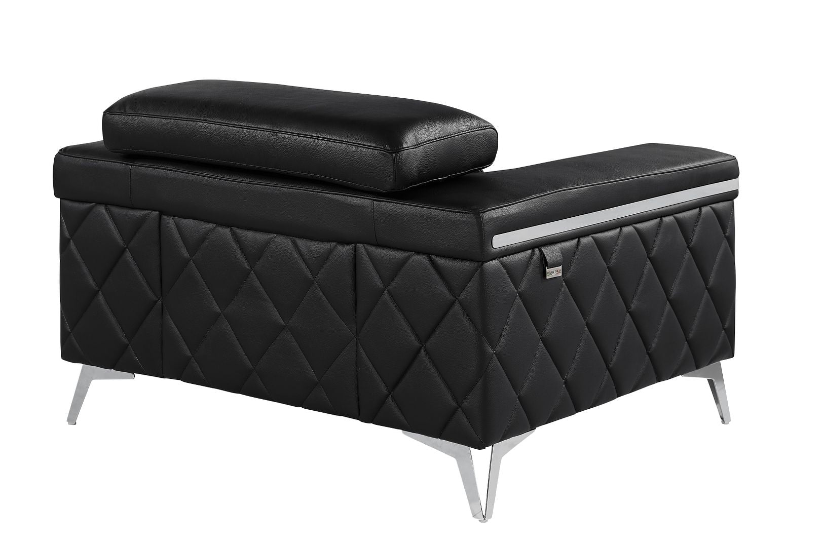 1140 Divanitalia Chair with Adjustable Headrest in Top-grain Italian Leather
