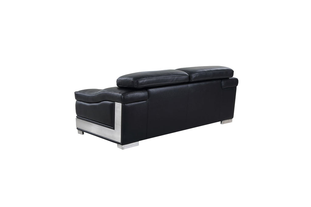 415 Divanitalia Loveseat with Adjustable Headrest in Top-grain Italian Leather - Black - SKU 415-L-BLACK - view 4