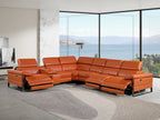 1246 Divanitalia 7-Piece L-Shaped Modular Power Reclining Sectional Sofa with 3 Power Recliners and Power Headrests - Top Grain Italian Leather