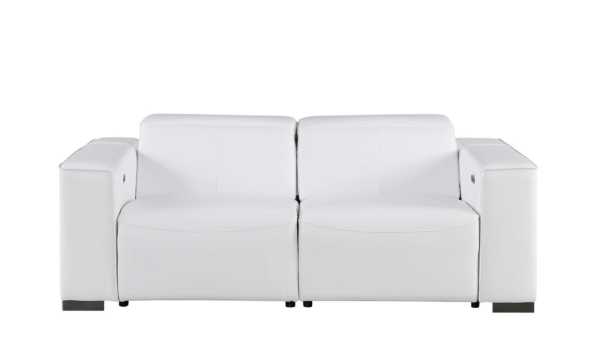 1208 Leather Reclining Set - Sofa & Loveseat with 4 Power Recliners - White - SKU 1208-WHITE-5.4-HT-2PC - view 8