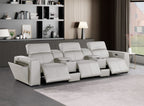 1224 Divanitalia 5-Piece Modular Power Reclining Sofa in Top Grain Italian Leather with 3 Power Recliners & Power Headrests - Light Grey - SKU 1224-LT-GREY-5.3-HT - view 2
