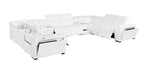 1224 Divanitalia 10-Piece U-Shaped Sectional Sofa in Top Grain Italian Leather with 4 Power Recliners & Power Headrests