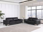 411 Divanitalia 2-Piece Sofa Set in Top-grain Italian Leather - Black - SKU 411- BLACK 2PC (S/L) - GROUP