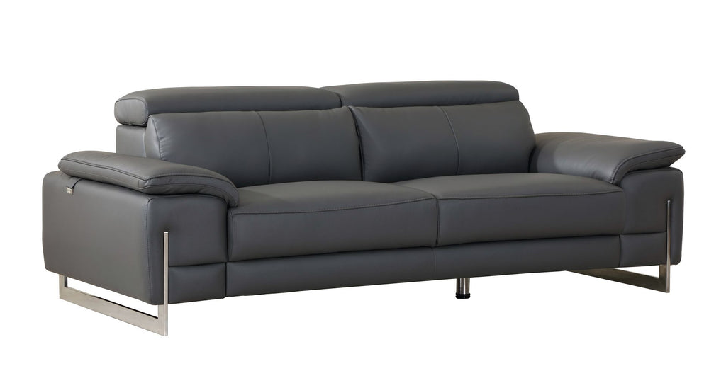 636 Divanitalia Dark Gray Sofa in Top-grain Italian Leather