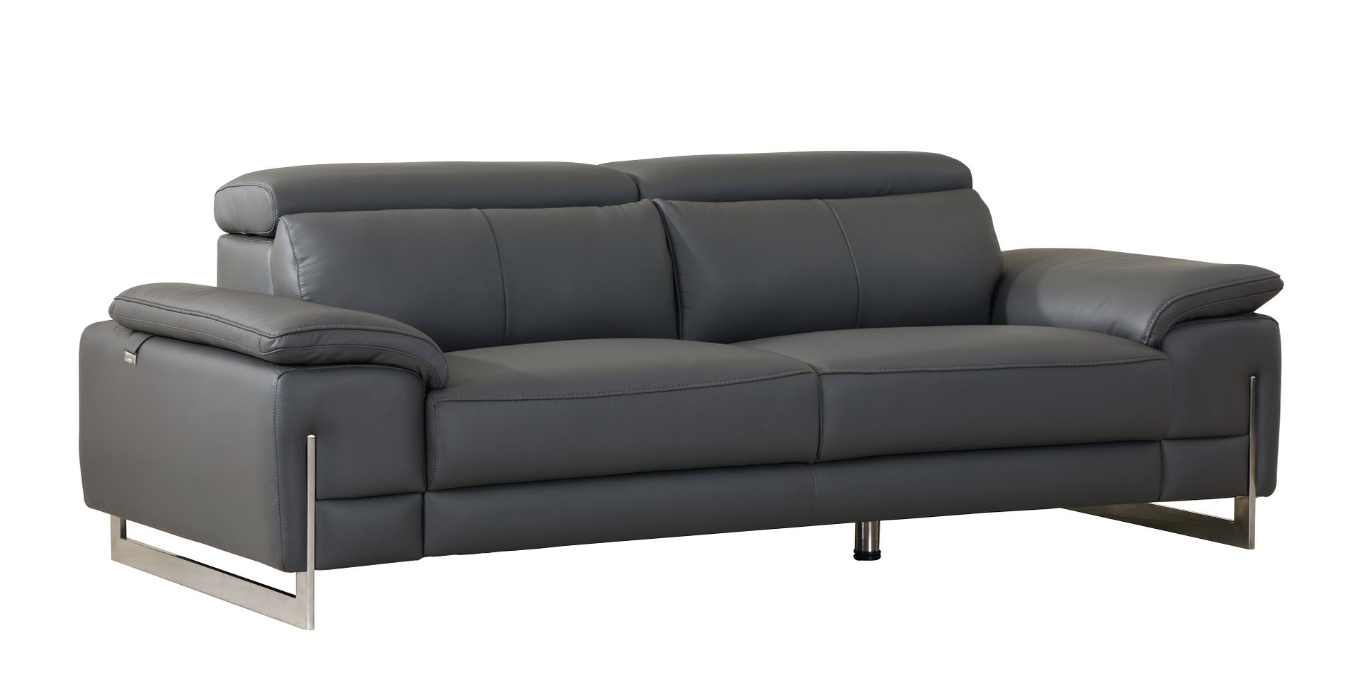 636 Divanitalia Dark Gray Sofa in Top-grain Italian Leather