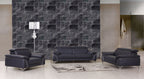 727 Divanitalia 3-Piece Sofa Set with Adjustable Headrest in Top-grain Italian Leather - Navy - SKU 727- NAVY 3PC (S/L/CH) - GROUP