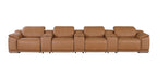9762 Divanitalia 7-Piece Modular Top Grain Italian Leather Power Reclining Sofa with 4 Power Recliners