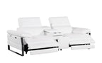 1246 Divanitalia Modular Power Triple Reclining Sofa and Console Loveseat Set with Power Headrests - Top Grain Italian Leather - White - SKU 1246-WHITE-6.5-HT-2PC - view 8