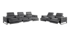 1246 Divanitalia Modular Power Reclining Dual Console Sofa and Console Loveseat Set with Power Headrests - Top Grain Italian Leather - Dark Grey - SKU 1246-DK-GREY-8.5-HT-2PC - view 4