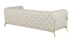 970 Divanitalia 3-Piece Sofa Set in Top-grain Italian Leather - Cream - SKU 970- CREAM 3PC (S/CH/CH) - GROUP