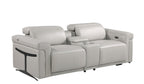 1126 Divanitalia 3-Piece Modular Power Reclining Loveseat in Top Grain Italian Leather with 2 Power Recliners & Power Headrests