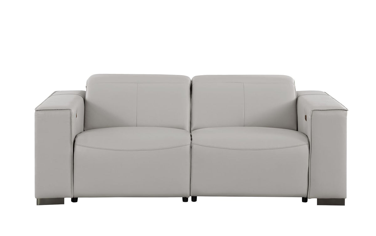 1208 Leather Reclining Set - Sofa & Loveseat with 4 Power Recliners - Light Grey - SKU 1208-LT-GREY-5.4-HT-2PC - view 8
