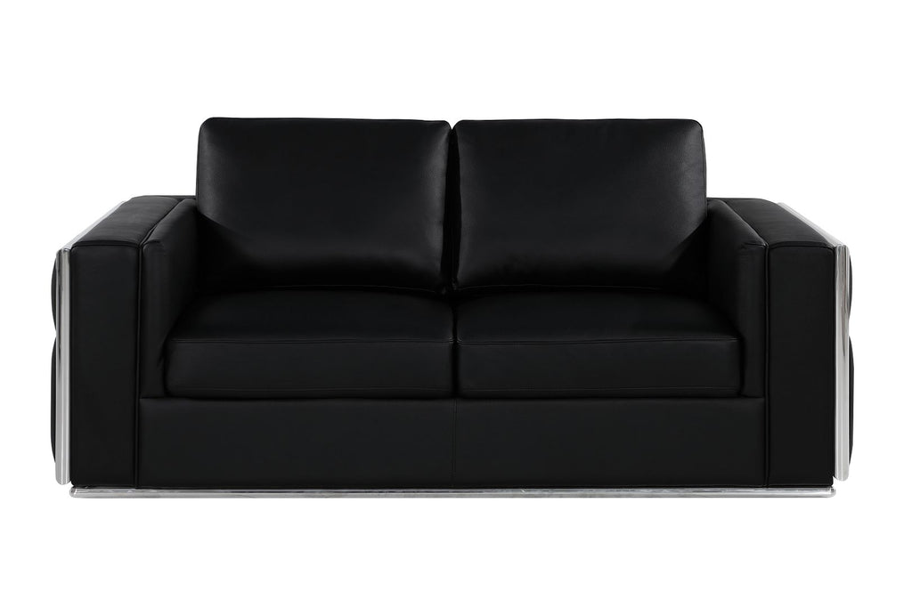 1130 Divanitalia 3-Piece Sofa Set in Top-grain Italian Leather - Black - SKU 1130-BLACK-3PC - view 6
