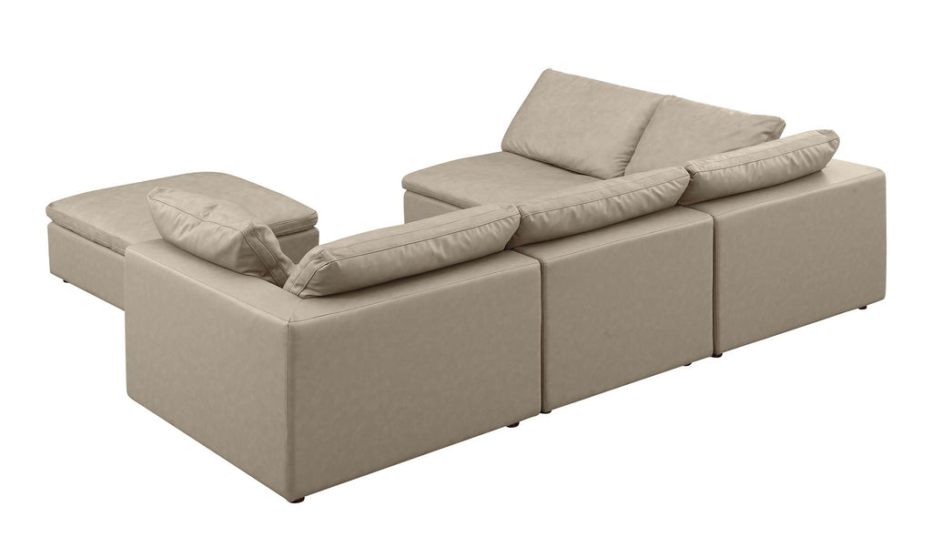1100 Divanitalia 5-Piece Left Arm Facing 3-Seat Sectional Sofa - Top-grain Italian Leather