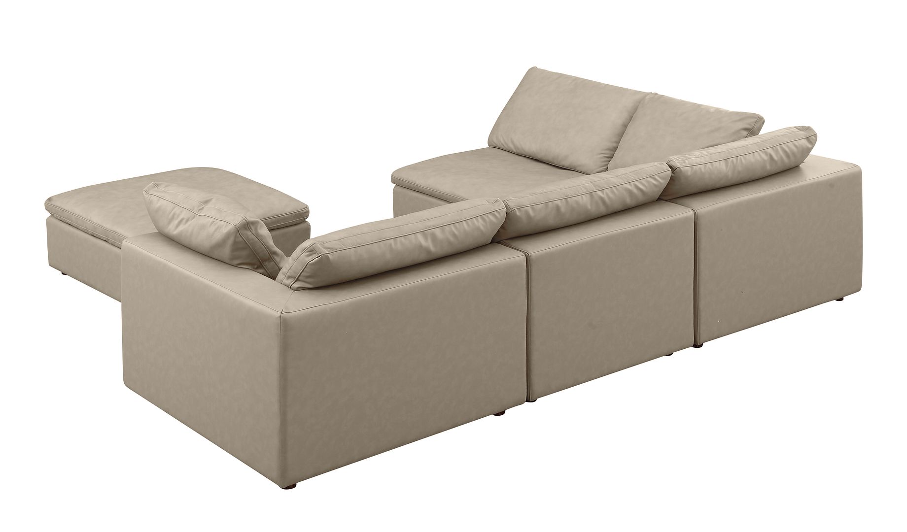 1100 Divanitalia 5-Piece Left Arm Facing 3-Seat Sectional Sofa - Top-grain Italian Leather