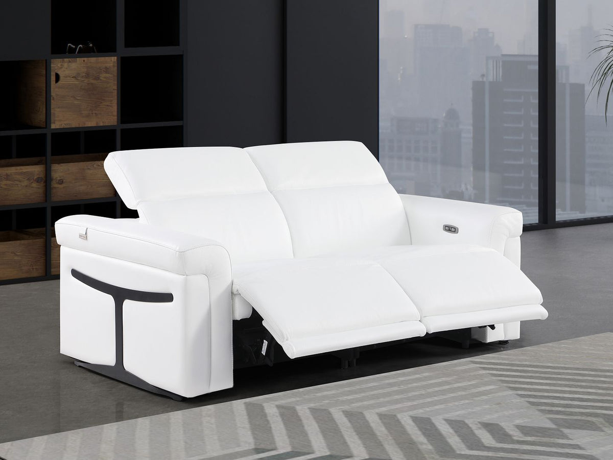 1126 Divanitalia 2-Piece Modular Power Reclining Loveseat in Top Grain Italian Leather with 2 Power Recliners & Power Headrests - White - SKU 1126-WHITE-2.2-HT - view 2