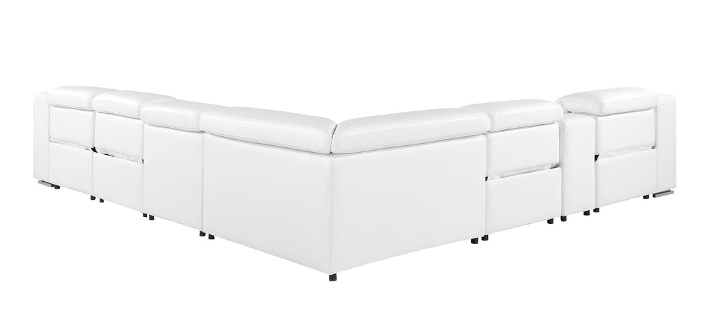 1116 Divanitalia 7-Piece L-Shaped Sectional Sofa in Top Grain Italian Leather with 4 Power Recliners & Power Headrests - White - SKU 1116-WHITE-7PC-4PWR-SECTIONAL - GROUP - view 6