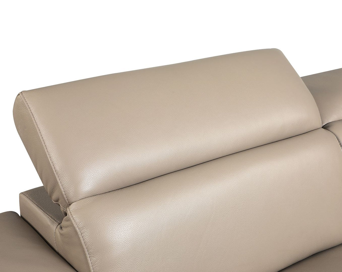 692 Divanitalia Sofa with Adjustable Headrest in Top-grain Italian Leather - Beige - SKU 692-S-BEIGE - view 5