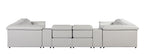9762 Divanitalia 8-Piece U-Shaped Top Grain Italian Leather Sectional Sofa with 4 Power Recliners