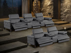 1246 Divanitalia Modular Power Reclining Dual Console Sofa and Console Loveseat Set with Power Headrests - Top Grain Italian Leather - Dark Grey - SKU 1246-DK-GREY-8.5-HT-2PC - view 14
