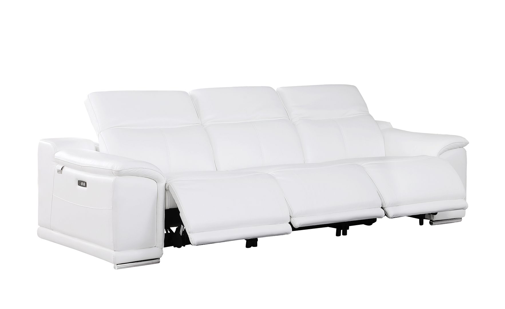 9762 Divanitalia 3-Piece Modular Power Reclining Sofa with 3 Power Recliners in Top Grain Italian Leather