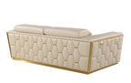 1111 Divanitalia 2-Piece Sofa Set with Adjustable Headrest in Top-grain Italian Leather - Cream - SKU 1111-BEIGE-2PC - view 5