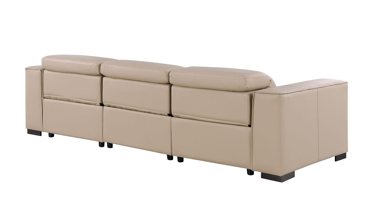 1208 Genuine Leather Triple Power Reclining Sofa - Beige - SKU 1208-BEIGE-3.3-HT - view 5