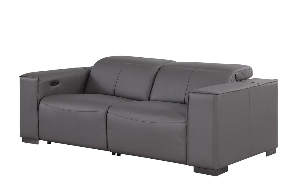 1208 Genuine Leather Dual Power Reclining Loveseat