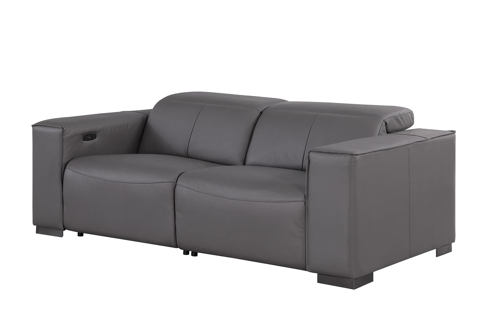 1208 Genuine Leather Dual Power Reclining Loveseat