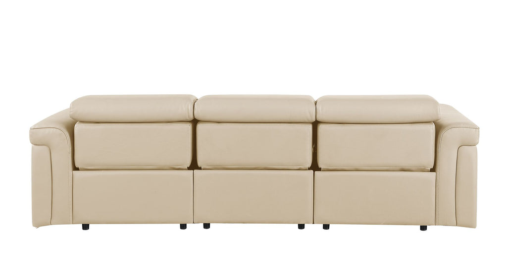 1126 Divanitalia 3-Piece Modular Power Reclining Sofa in Top Grain Italian Leather with 3 Power Recliners & Power Headrests