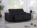 9762 Divanitalia 2-Piece Modular Power Reclining Console with 2 Power Recliners in Top Grain Italian Leather