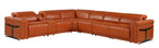 1126 Divanitalia 7-Piece L-Shaped Sectional Sofa in Top Grain Italian Leather with 4 Power Recliners & Power Headrests - Camel - SKU 1126-CAMEL-SEC-7PC-4PWR-SECTIONAL - GROUP - view 2