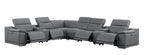 2679 8-Piece L-Shaped Power Reclining Sectional Sofa in Genuine Leather - 4 Recliners