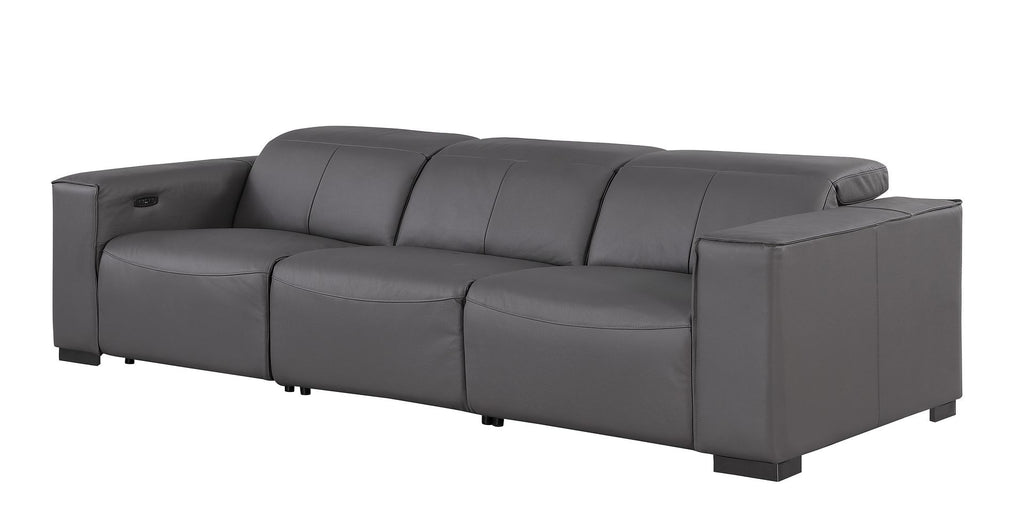 1208 Genuine Leather Triple Power Reclining Sofa
