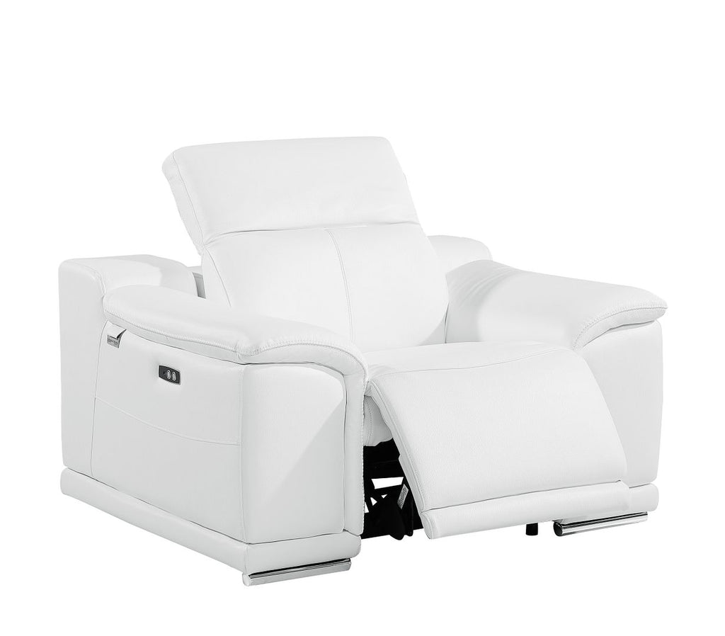 9762 Divanitalia 6-Piece Modular Power Reclining Sofa, Loveseat and Chair Set with 6 Power Recliners in Top Grain Italian Leather - White - SKU 9762-WHITE-6.6-HT-3PC - view 11