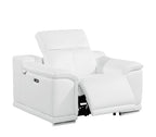 9762 Divanitalia 6-Piece Modular Power Reclining Sofa, Loveseat and Chair Set with 6 Power Recliners in Top Grain Italian Leather - White - SKU 9762-WHITE-6.6-HT-3PC - view 11