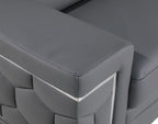 296 Modern Genuine Leather Sofa - Grey - SKU 296-GREY-S - view 9