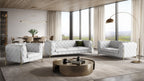 970 Divanitalia 3-Piece Sofa Set in Top-grain Italian Leather - White - SKU 970- WHITE 3PC (S/L/CH) - GROUP