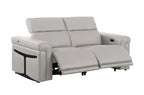 1126 Divanitalia 2-Piece Modular Power Reclining Loveseat in Top Grain Italian Leather with 2 Power Recliners & Power Headrests - Light Grey - SKU 1126-LT_GREY-2.2-HT - view 5