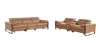 1246 Divanitalia Modular Power Triple Reclining Sofa and Console Loveseat Set with Power Headrests - Top Grain Italian Leather - Cognac - SKU 1246-COGNAC-6.5-HT-2PC - view 3