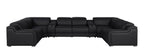 1116 Divanitalia 8-Piece U-Shaped Sectional Sofa in Top Grain Italian Leather with 2 Power Recliners & Power Headrests
