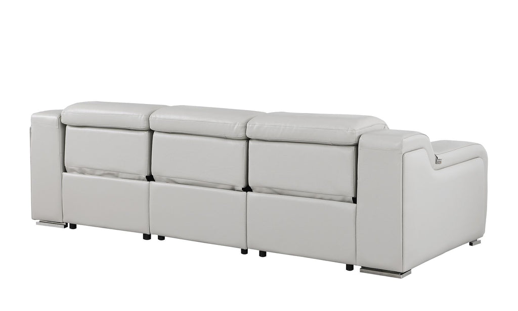 1116 Divanitalia 3-Piece Modular Power Reclining Sofa in Top Grain Italian Leather with 3 Power Recliners & Power Headrests