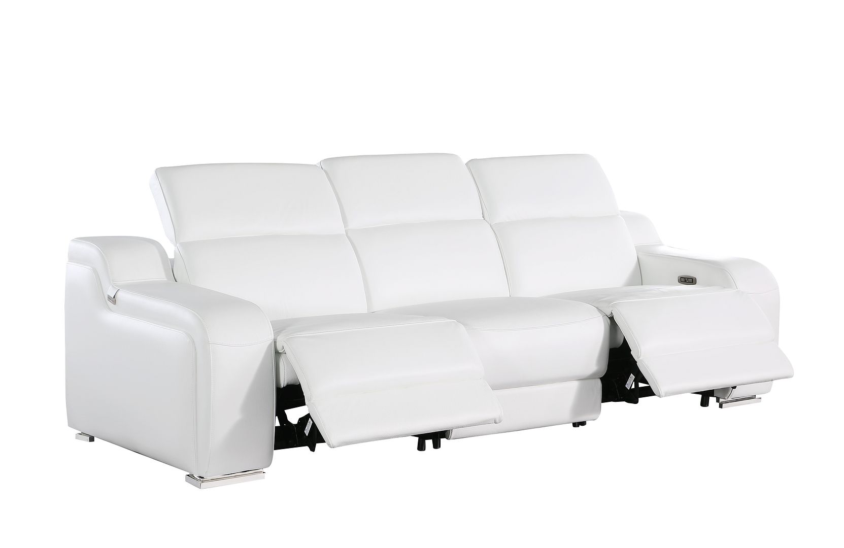 1116 Divanitalia 3-Piece Modular Power Reclining Sofa in Top Grain Italian Leather with 2 Power Recliners & Power Headrests