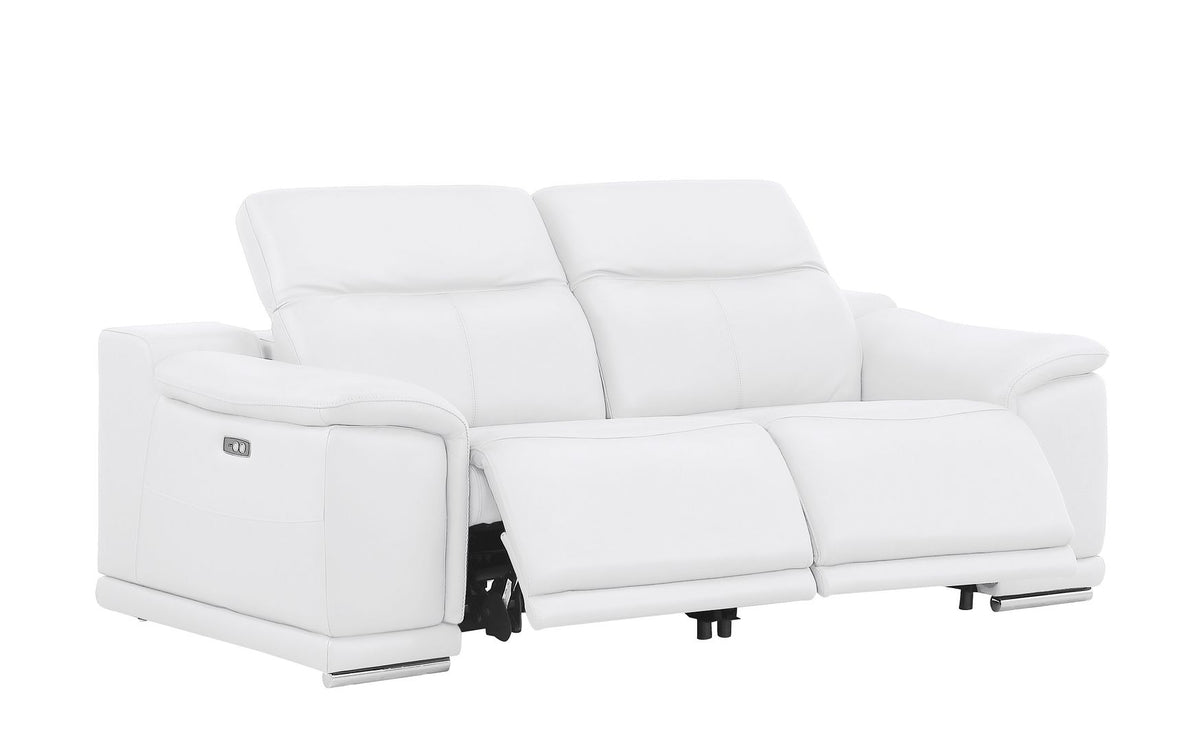 2679 Power Reclining Sofa, Loveseat & Chair Set in Genuine Leather - 5 Recliners - White - SKU 2679-WHITE-6.5-HT-3PC - view 4