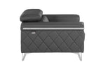 1140 Divanitalia Chair with Adjustable Headrest in Top-grain Italian Leather - Dark Grey - SKU 1140-DK-GREY-CH - view 5