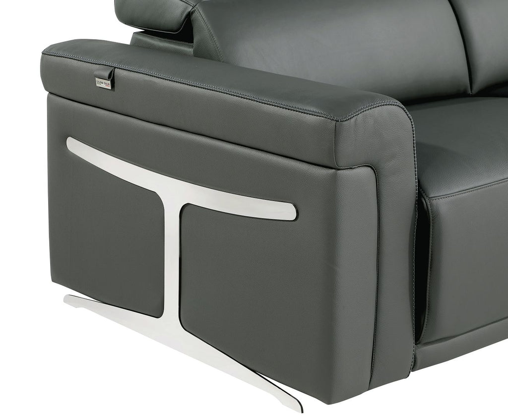 1126 Divanitalia Power Reclining Sofa in Top Grain Italian Leather with 2 Power Recliners & Power Headrests