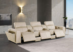 1224 Divanitalia 5-Piece Modular Power Reclining Sofa in Top Grain Italian Leather with 3 Power Recliners & Power Headrests - Beige - SKU 1224-BEIGE-5.3-HT - view 2
