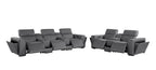 1224 Divanitalia 8-Piece Modular Power Reclining Sofa & Loveseat Set in Top Grain Italian Leather with 5 Power Recliners & Power Headrests - Dark Grey - SKU 1224-DK-GREY-8.5-HT-2PC - view 5