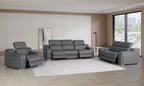 1116 Divanitalia 6-Piece Modular Power Reclining Sofa, Loveseat & Chair Set in Top Grain Italian Leather with 5 Power Recliners & Power Headrests - Dark Grey - SKU 1116-DK_GREY-6.5-HT-3PC - view 2
